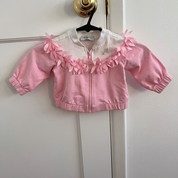 MONNALISA Baby Pink Cardigan+Dress - Picture 5 of 14